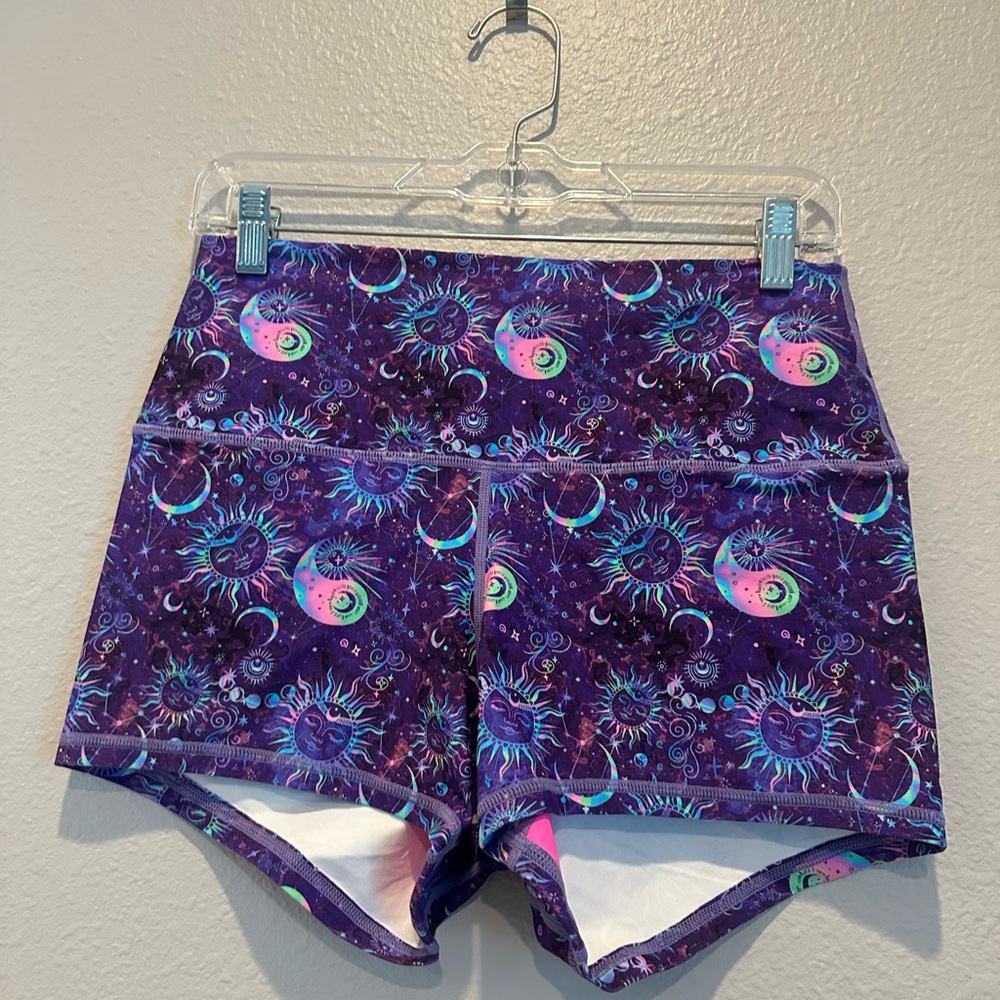 Peachy Athletic Shorts with Cosmic Design